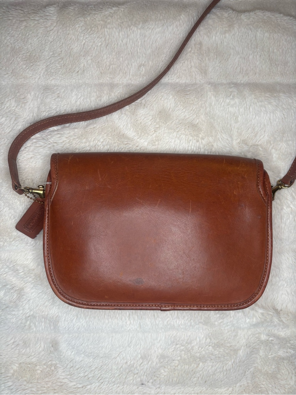 Vintage Coach 348 Brown Leather Crossbody Shoulder Bag Made in USA - Picture 6 of 16